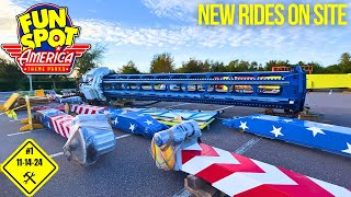 NEW RIDES are on site  Fun Spot Orlando Update [upl. by Oicirbaf406]