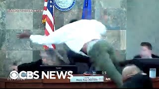 Man captured on video attacking Las Vegas judge in court facing new charges [upl. by Einapets158]