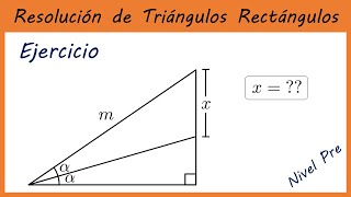 RESOLUCIÓN DE TRIÁNGULOS RECTÁNGULOS  PROBLEMA RESUELTO  RESOLUCIÓN DE TRIÁNGULOS 9 [upl. by Mond]