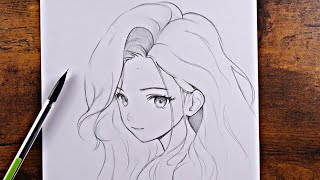 How to Draw Anime portrait  Anime girl Drawing [upl. by Gardal]