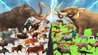 Prehistoric Animals Epic Battle Ice Age Animals vs Real Life Mammals Animal Revolt Battle Simulator [upl. by Amargo86]