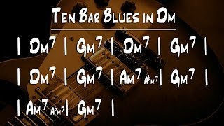 Dm Backing Track  Ten Bar Blues in Dm [upl. by Armillas445]