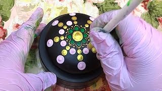 DIY How to Make a Mandala Stone  Painted Dotting Art  Satisfying Painting Rocks [upl. by Eseeryt]