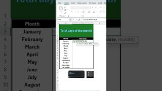 Get total days of all months quickly exceltips exceltricks excelhacks excel exceltutorial [upl. by Tomchay576]