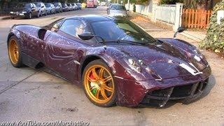 Purple Carbon Pagani Huayra on Road [upl. by Dwayne]