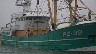 Two big vessels enter Newlyn in poor weather [upl. by Oninotna]