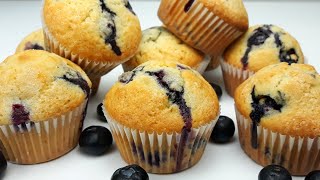 Blueberry Muffins  Quick And Easy Blueberry Muffin Recipe [upl. by Atteyek]