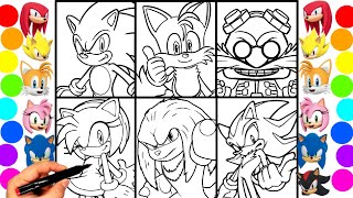 Sonic Coloring Pages NEW Sonic Team NEW Sonic in the movie 3 Tails KnucklesAmy Rose compilation 8 [upl. by Varipapa]