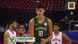 Georgios Kalaitzakis vs Brooklyn Nets  Highlights  NBA Summer League  Milwaukee Bucks Player [upl. by Gallager]