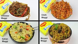 4 Most Unique Types Of Maggi  Biryani Maggi  Chilli Maggi  Chinese Maggi  Cheese Maggi [upl. by Crispen131]