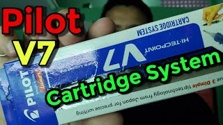 Pilot HItechpoint V7 Cartridge 07 mm Roller Ball Pen  Unboxing First Look amp Writing [upl. by Yasnil]