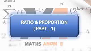 Ratio and Proportion Part1 [upl. by Yaned]