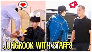 BTS Jungkook With Staffs Moments [upl. by Pillsbury]