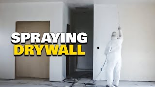 PRIMING AND PAINTING WALLS Painting New Construction Sheet Rock Walls Spraying new drywall [upl. by Ennayhs]