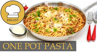 ONE POT SPAGHETTI mit HACK  köstlich und schnell gemacht [upl. by Doloritas553]