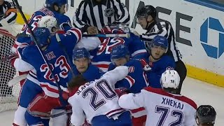 Feisty Game Between Rangers amp Canadiens [upl. by Leugim]