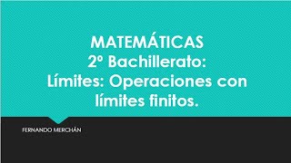 Límites Operaciones con límites finitos [upl. by Oj]