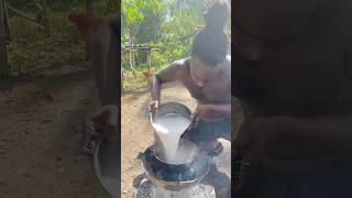 Outdoor Cooking Jamaica  Jamaican Chocolate Tea shorts outdoorcooking food [upl. by Anividul]