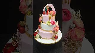 Three tier anniversary cake threetieranniversarycake coupledesigncake anniversarycake cake [upl. by Cogen]