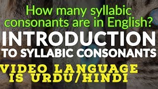 Introduction To English Syllabic Consonants  Number of Syllabic Consonants in English [upl. by Elbert]