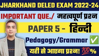 JAC DELED EXAM 202224 हिन्दी Important QuestionTopic  Grammer Tips यहीं से आयेगा प्रश्न [upl. by Purvis]