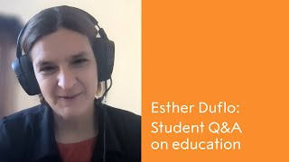 Esther Duflo Prize in Economic Sciences 2019 Student QampA on education [upl. by Evalyn]