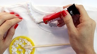 DIY COMO CUSTOMIZAR CAMISETA INFANTIL COM PÉROLAS [upl. by Medea]