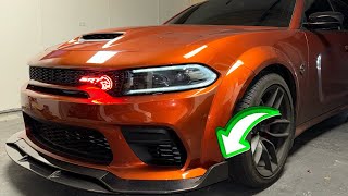 INSTALLING CARBON FIBER SPLITTER ON DODGE CHARGER HELLCAT [upl. by Sedicla553]