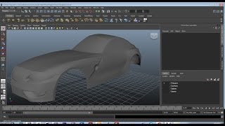 Maya Automobile Modeling 9Turning NURB Surfaces into Polygons [upl. by Lloyd]