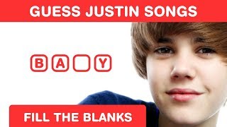 Guess Justin Bieber Songs  Fill in the Blanks  Pop Brain Teaser [upl. by Mcdougall]