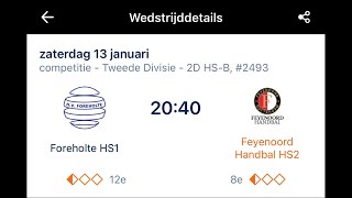 Foreholte HS1  Feyenoord handbal HS2 [upl. by Ecinnaj]