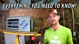 How to install a garageshop heater Mounting Venting Wiring [upl. by Sillyrama488]