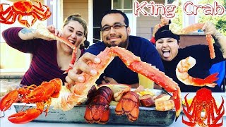 ⚠️🦀 SEAFOOD BOIL MUKBANG  KING CRAB  LOBSTER TAIL  TIGER SHRIMP  ALASKAN RED KING CRAB MUKBANG [upl. by Johnsten275]