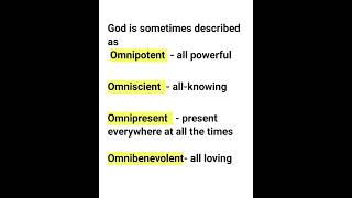 Learn the meaning of Omnipotent Omniscient Omnipresent and Omnibenevolent [upl. by Grondin]