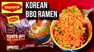 MAGGI’S Newly Launched Korean BBQ Ramen  Spicy Korean Noodles [upl. by Aihcela]