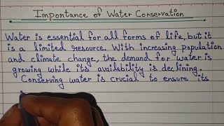 Short Essay On Importance of Water Conservation  English [upl. by Mafalda]