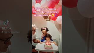 SECOND BIRTHDAY CAKE WITH BIG SISTER  ANNIKA’S FIRST BIRTHDAY  FAMILY CELEBRATION [upl. by Rriocard]