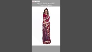 the exquisite artistry of single ikat with this maroon and beige Pasapalli saree  Sambalpuri [upl. by Eladnyl]