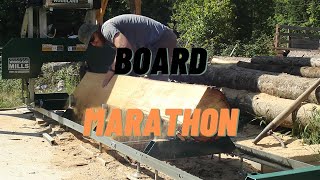 Pine board marathon on the HM122 sawmill [upl. by Adnaloy378]