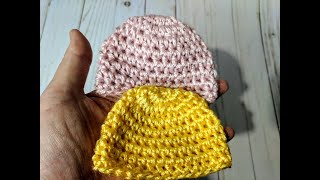 How to crochet Super easy A Preemie Baby Hat [upl. by Enehpets]