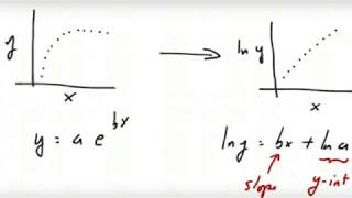 Math Review Part 3 Linearizing an Exponential Function [upl. by Aimat]