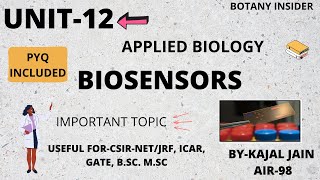 Unit12Applied BiologyI Biosensors  Types I Charcterstics  PYQ included CSIRNET JRF GATE [upl. by Loveridge389]