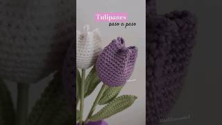 Te enseño a tejer Tulipanes paso a paso crochet tutorial tulips diy [upl. by Eerhs]