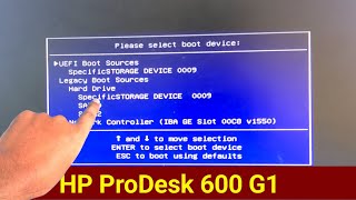 Boot Menu setting on HP ProDesk 600 G1 Desktop PC and Install windows guide [upl. by Duwad]