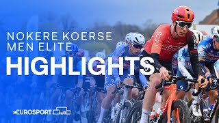 Chaotic final 1km adds DRAMA to finale  Nokere Koerse Men Elite 2024 Highlights  Eurosport Cycling [upl. by Ahsoyem]