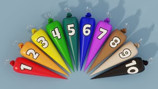 Learn Colors and Numbers Song with Piping Bags 1 [upl. by Ierdna]