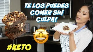 BROWNIES DELICIOSOS CON SALSA DE CARAMELO KETO  RECETA  DIETA CETOGÉNICA  KETO DIET [upl. by Desireah393]