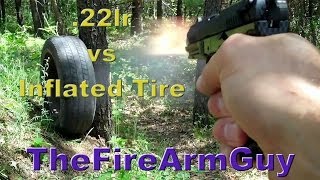 22lr vs Full Inflated Tire  TheFireArmGuy [upl. by Aserehc971]