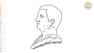 Pompeius Magnus drawing easy  Outline drawings How to draw Pompeius Magnus easy steps  artjanag [upl. by Qerat656]