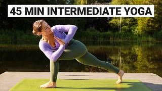 45 Min Intermediate Yoga Flow to Improve Strength amp Flexibility [upl. by Keram]